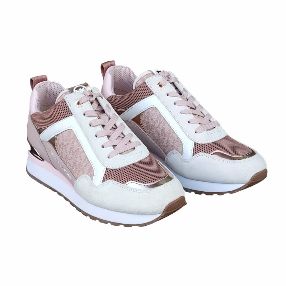 đ¤ŠNEW 10 Women's Shoes Michael Kors Wilma Trainer Sneakers Soft Pink Suede FT22F - Picture 9 of 12